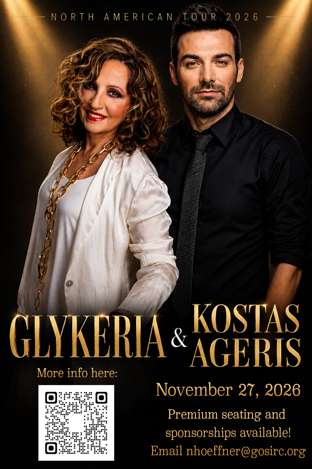 Glykeria & Kostas Ageris Concert.</p>
<p>November 27, 2026